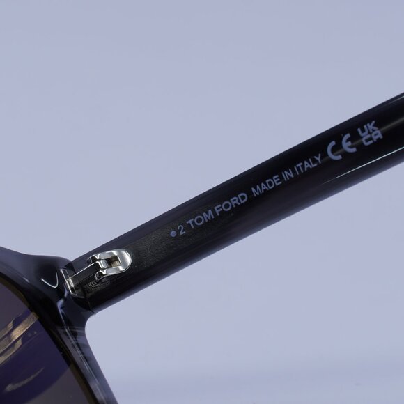 Tom Ford Eric-02 FT0595 20A Sunglasses Grey Square Frame, Grey Lenses - Picture 9 of 10